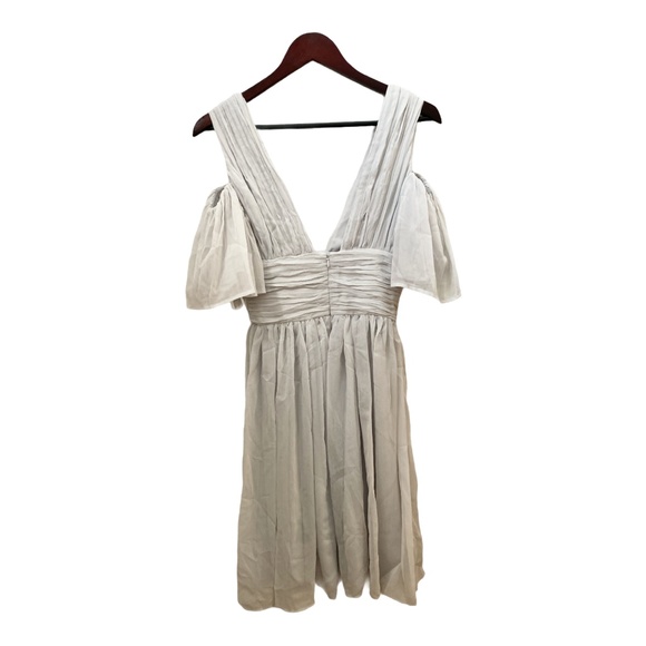 French Connection Constance Draped Cold Shoulder Dress Sz 0 in Freeway GrayNWT - Picture 6 of 9